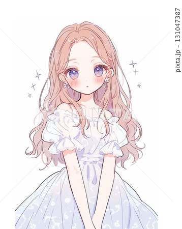 ドレスの少女キャラクターイラスト ドレスの少女キャラクターイラスト 131047387