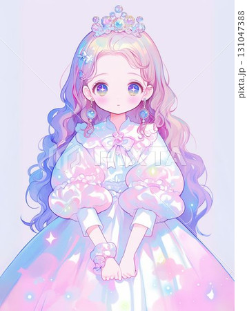 宝石のティアラをつけたプリンセスイラスト 宝石のティアラをつけたプリンセスイラスト 131047388