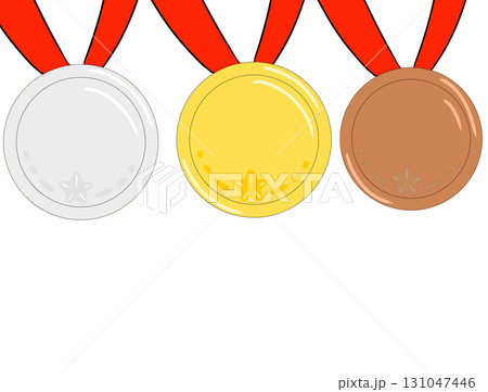 金メダル　銀メダル　銅メダル　シンプル 131047446