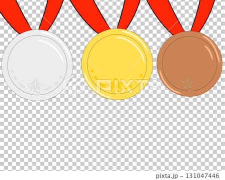 金メダル　銀メダル　銅メダル　シンプル 131047446