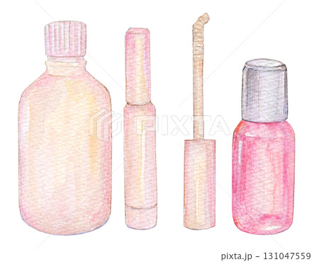 水彩イラスト 手描きイラスト アナログイラスト コスメグッズ 水彩イラスト 手描きイラスト アナログイラスト コスメグッズ 131047559