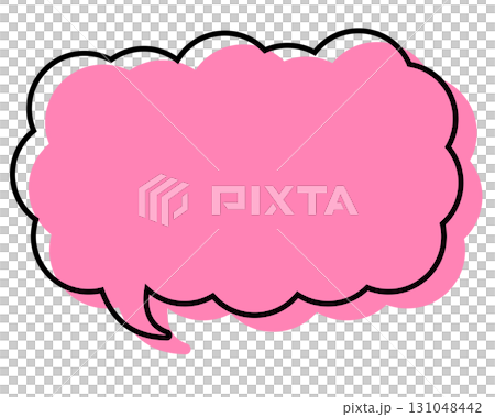 一個簡單的對話框,線條錯位,呈現細長的雲朵形狀。 一個簡單的對話框,線條錯位,呈現細長的雲朵形狀。 131048442