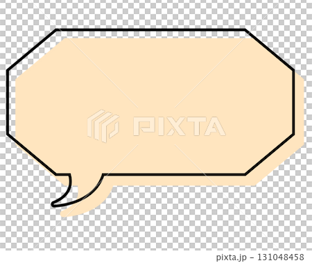 一個簡單的、錯位的長八邊形對話框 131048458