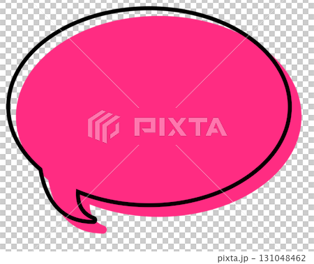 Simple speech bubble with misaligned lines - round Simple speech bubble with misaligned lines - round 131048462