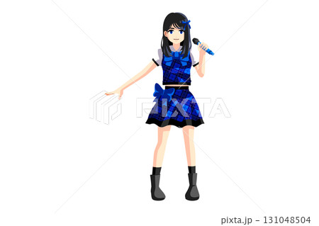 アイドル　女性　青　歌う 131048504