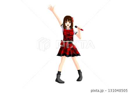 アイドル　女性　赤　歌う 131048505