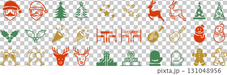向量彩色聖誕圖示集 131048956