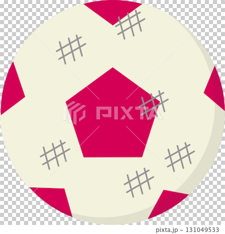 汚れた赤いサッカーボールの球 131049533