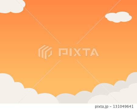 雲の上に広がる赤い空 夕暮れの背景イラスト 131049641