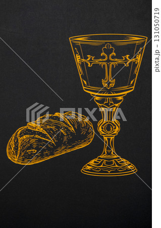 The symbol of bread and wine The symbol of bread and wine 131050719