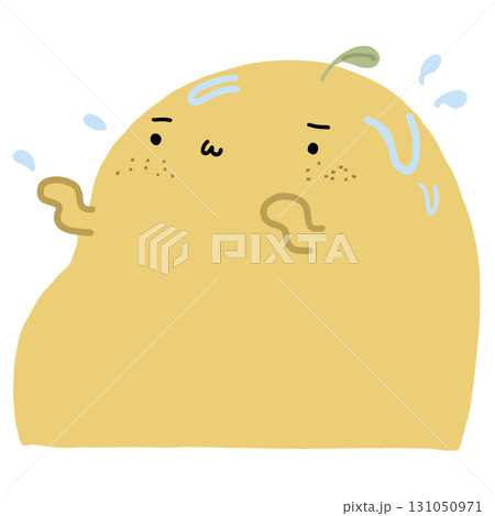 illustration of a cartoon lemon	 131050971