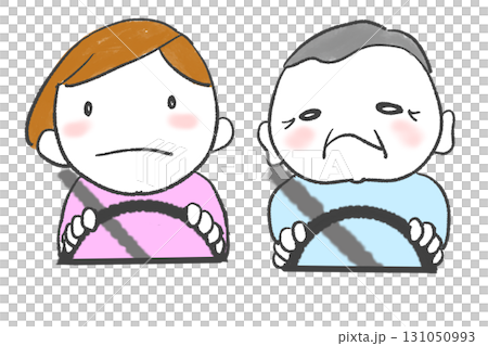 十時十分の位置に手を置き運転する人 131050993