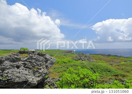 波照間島高那崎の美しい海岸線の風景 波照間島高那崎の美しい海岸線の風景 131051060