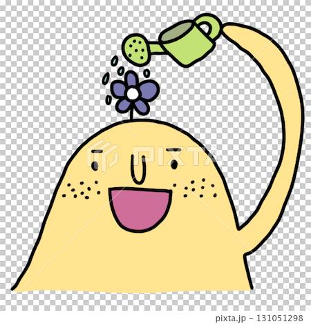 funny cartoon lemon with flower funny cartoon lemon with flower 131051298