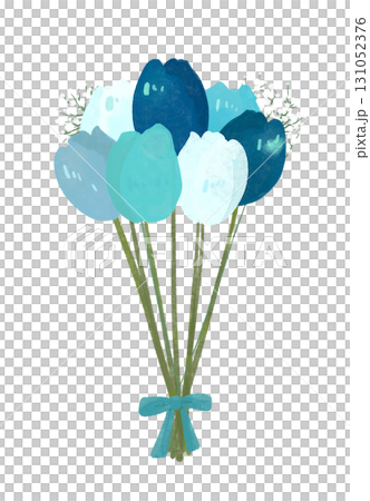 色彩繽紛的鬱金香花束的插圖 131052376