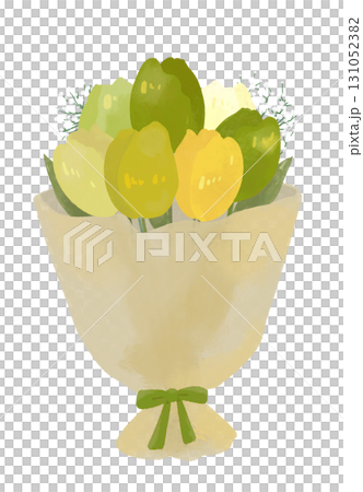 カラフルなチューリップの花束のイラスト 131052382