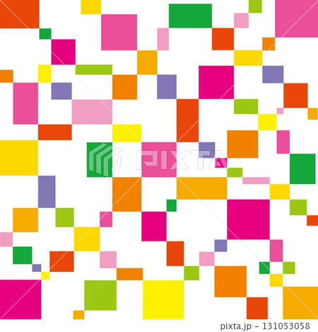幾何学模様　四角形　白背景 131053058