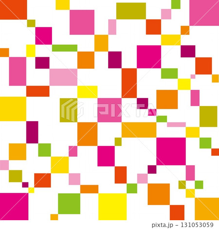 幾何学模様　四角形　白背景 131053059