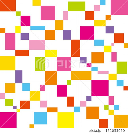 幾何学模様　四角形　白背景 131053060