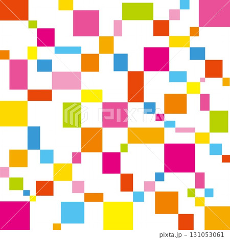 幾何学模様　四角形　白背景 131053061