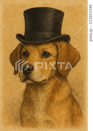 レトロな犬の顔のイラスト レトロな犬の顔のイラスト 131053346