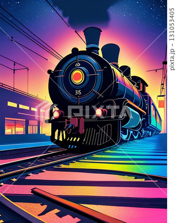 夜に走る蒸気機関車 夜に走る蒸気機関車 131053405