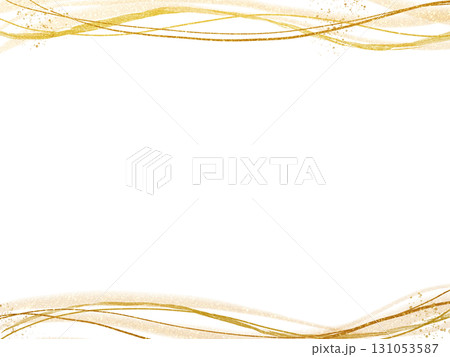 中央タイトルスペース付き・金色の上下背景素材 131053587