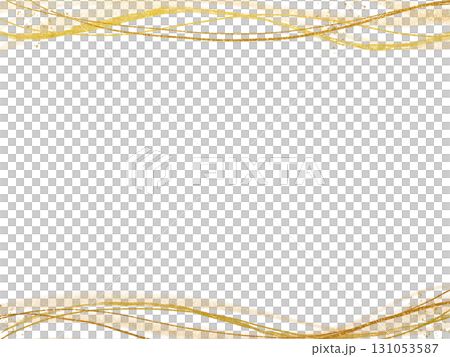 中央タイトルスペース付き・金色の上下背景素材 131053587