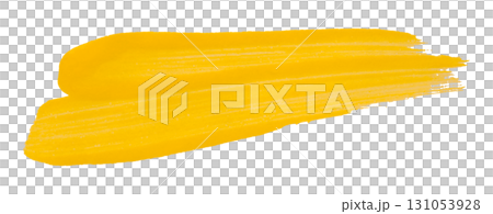 yellow watercolor background. Artistic hand paint. Isolated on transparent background. 131053928