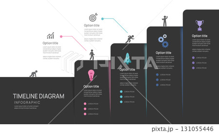 4 Steps Business infographic timeline design template. Business milestone and strategy presentation.Vector illustration. 131055446