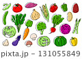 カラフルな手描き風野菜イラストセット 131055849