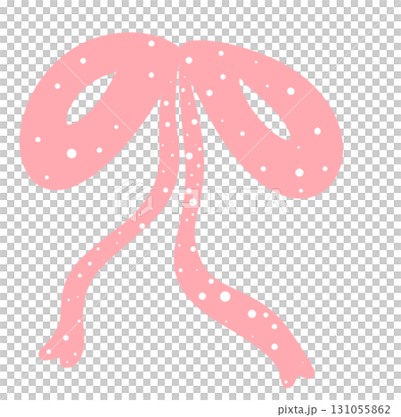Cute pink bow with white polka dots Cute pink bow with white polka dots 131055862