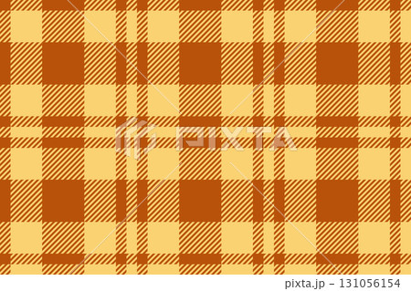 plaid background check fabric texture brown and yellow colors gingham vector seamless pattern cloth illustration 131056154