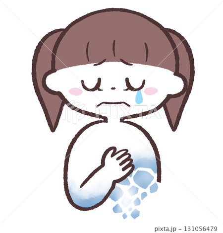 悲しくて壊れそうな女の子のイラスト 131056479