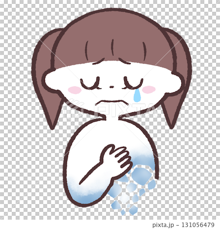悲しくて壊れそうな女の子のイラスト 131056479