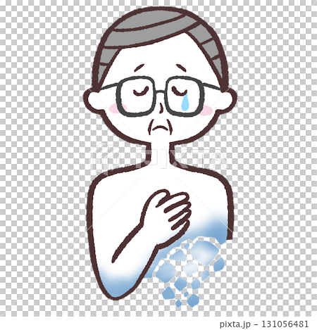 悲しくて壊れそうなシニア男性のイラスト 131056481