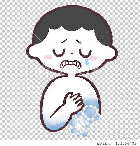 悲しくて壊れそうな男の子のイラスト 131056483