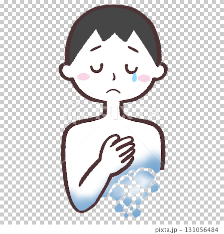 Illustration of a sad and fragile man 131056484
