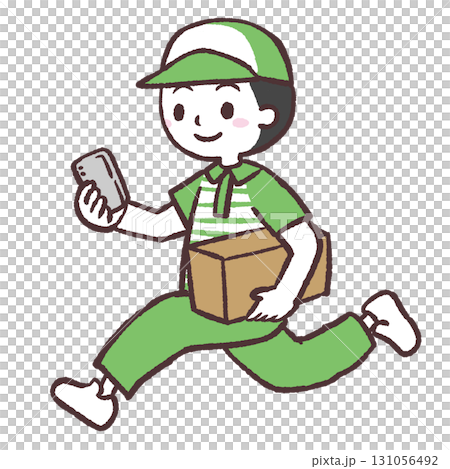 走る配達員のイラスト 131056492