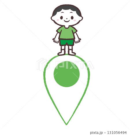男の子の位置アイコンイラスト 131056494