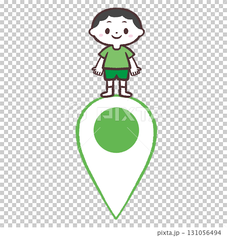 男の子の位置アイコンイラスト 131056494