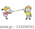 糸電話をする子供 131056591