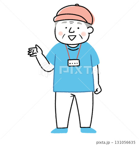 ボランティアスタッフの高齢者のイラスト 131056635