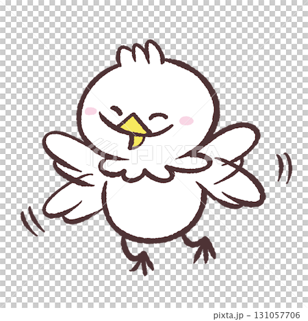 一隻白鳥拍打翅膀的插圖 131057706