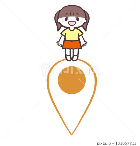 女の子の位置アイコンイラスト 131057713