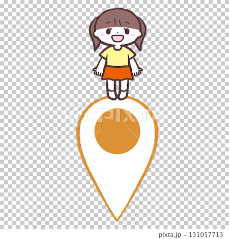 女の子の位置アイコンイラスト 131057713