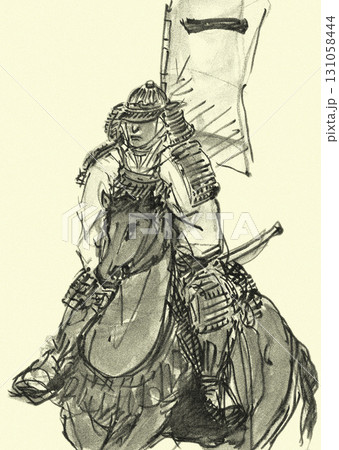 騎馬武者【セピア背景色あり】 131058444