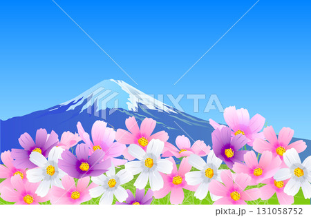 富士山とコスモス 131058752