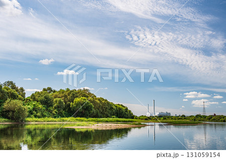 淀川の川原の景観　大阪府枚方市 131059154