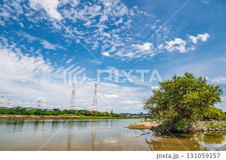 淀川の川原の景観 大阪府枚方市 淀川の川原の景観 大阪府枚方市 131059157